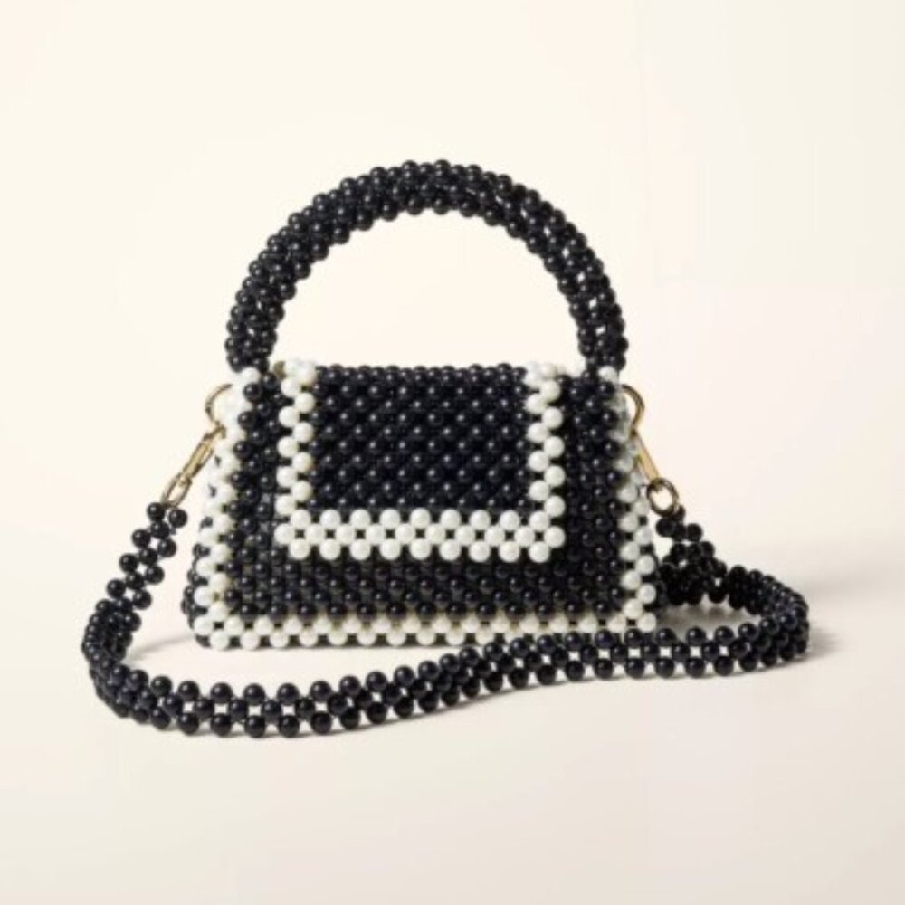 NWOT Kate Spade x Target Colorblock Beaded Crossbody Bag Black/White Handbag